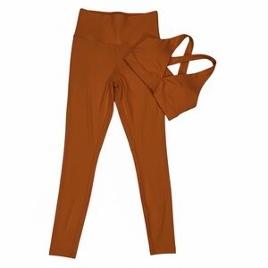 Burnt Orange Leggings & Sports Bra Set